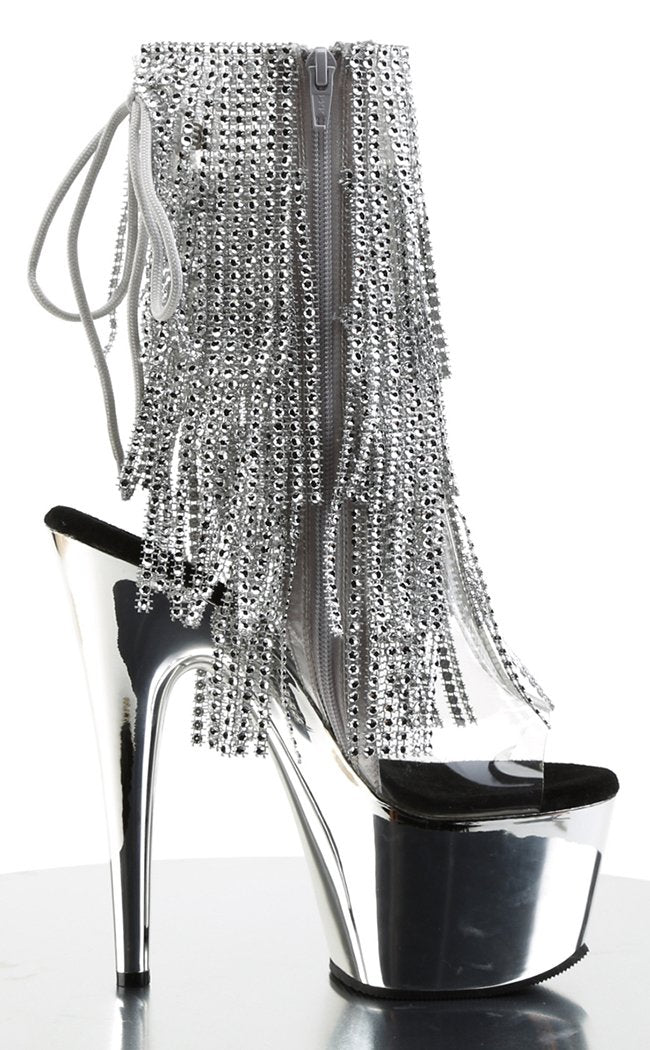 ADORE-1017RSF Silver Ankle Boots-Pleaser-Tragic Beautiful