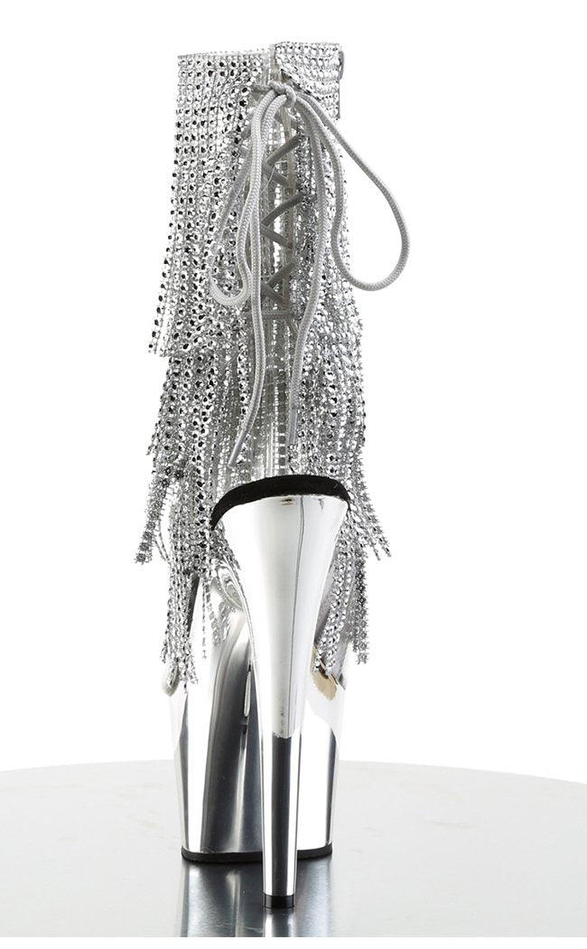 ADORE-1017RSF Silver Ankle Boots-Pleaser-Tragic Beautiful