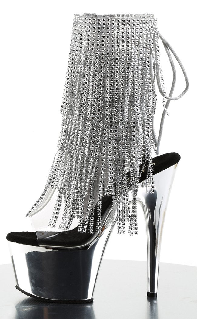 ADORE-1017RSF Silver Ankle Boots-Pleaser-Tragic Beautiful