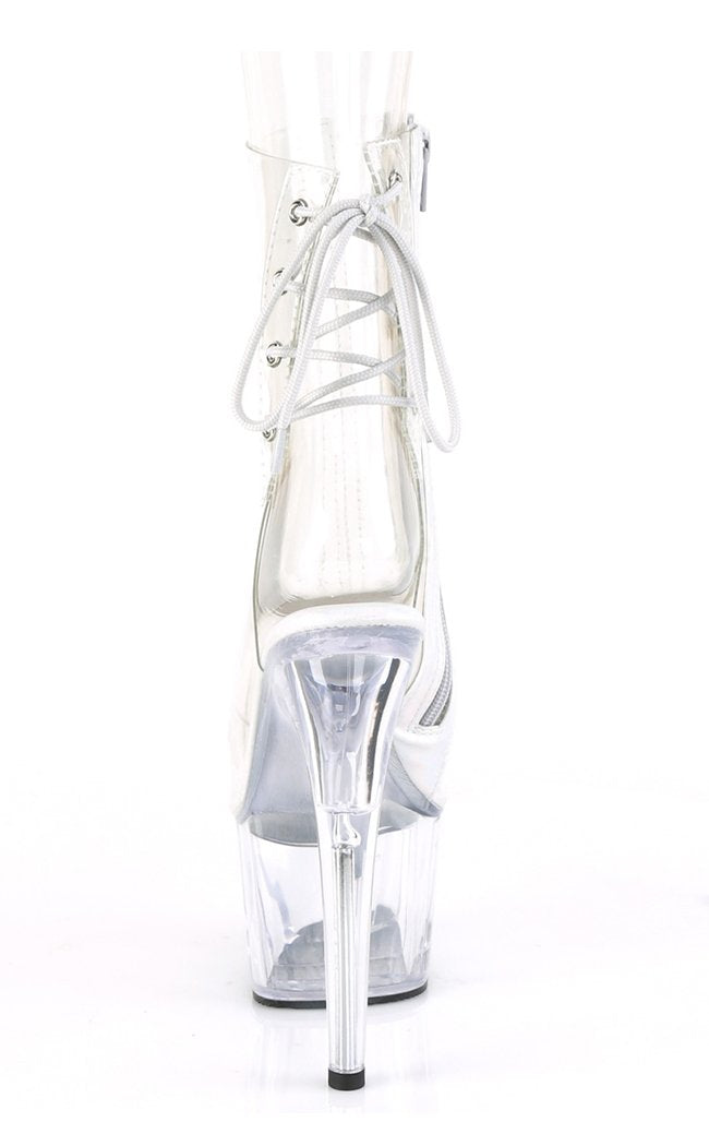 ADORE-1018C Clear/ Clear Ankle Boots-Pleaser-Tragic Beautiful