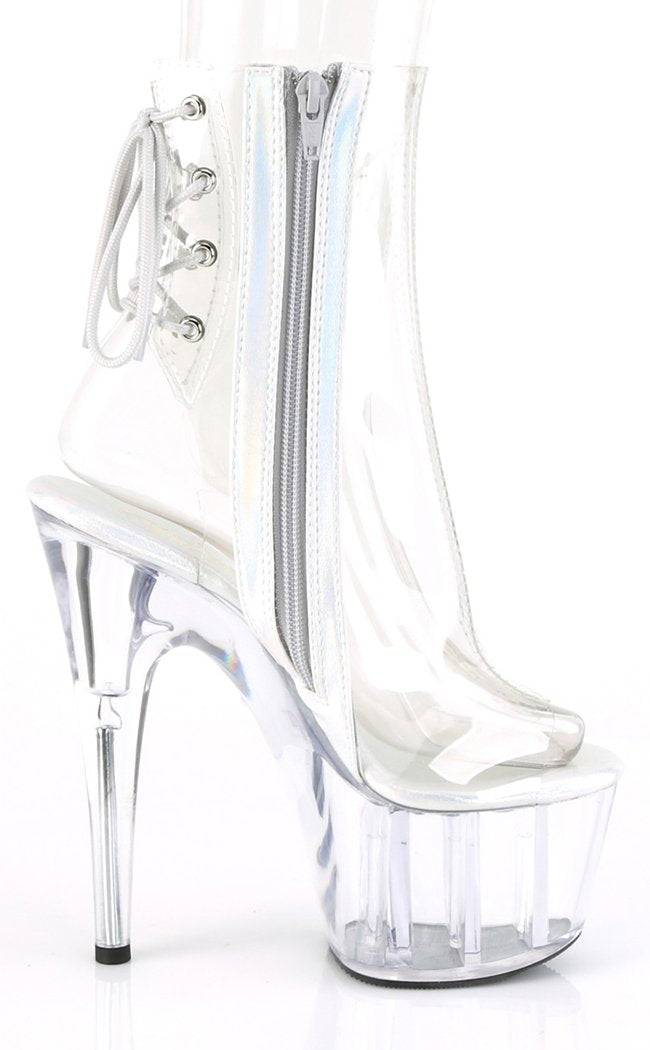 ADORE-1018C Clear/ Clear Ankle Boots-Pleaser-Tragic Beautiful