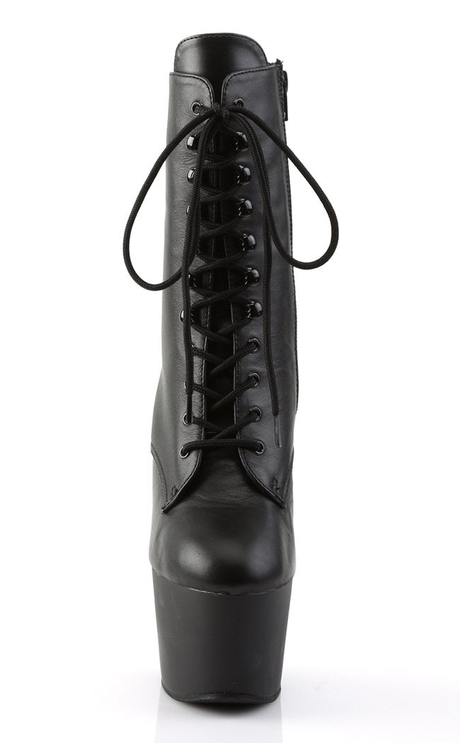 ADORE-1020 Blk Leather/Blk Ankle Boots-Pleaser-Tragic Beautiful