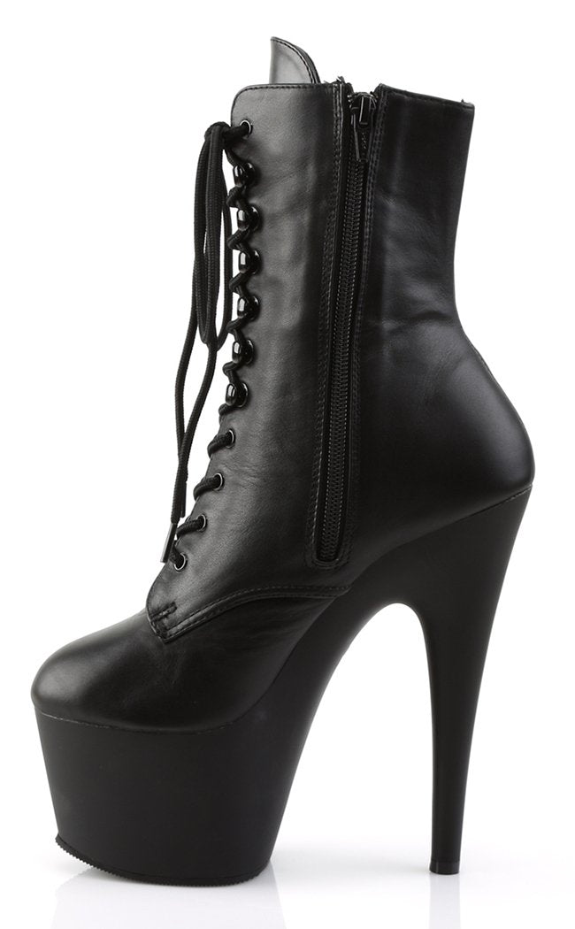 ADORE-1020 Blk Leather/Blk Ankle Boots-Pleaser-Tragic Beautiful