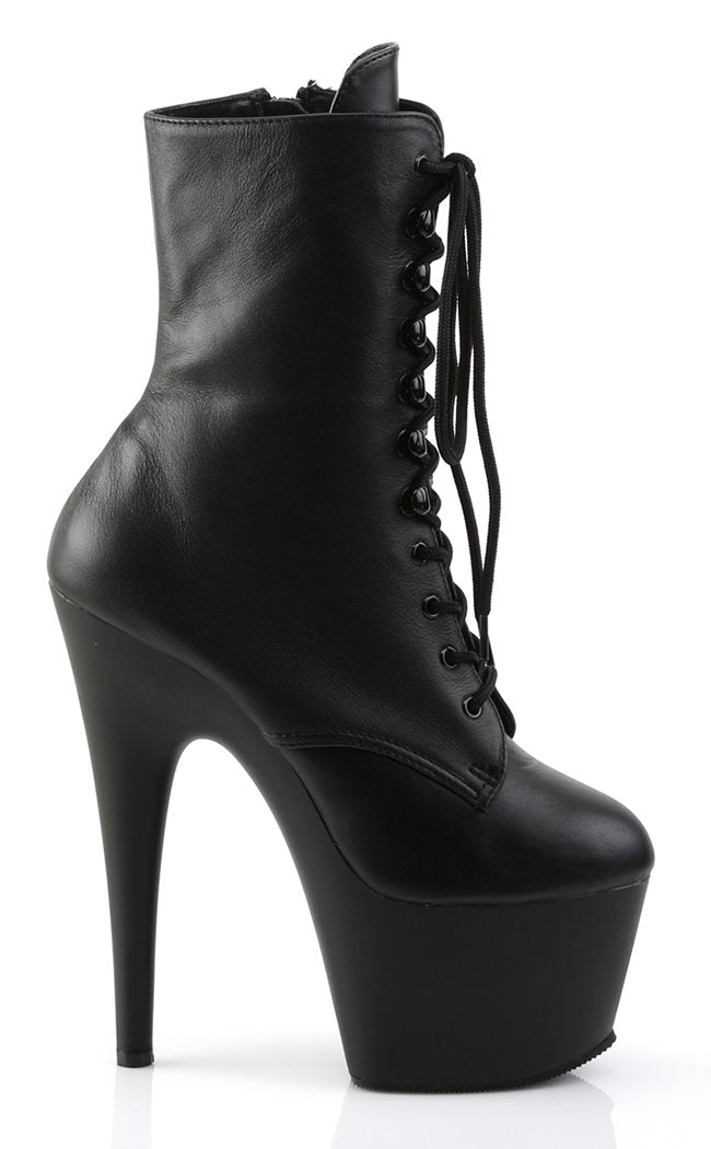 ADORE-1020 Blk Leather/Blk Ankle Boots-Pleaser-Tragic Beautiful