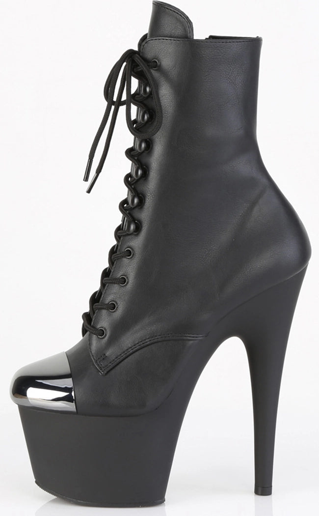 ADORE-1020ESC Black Steel Capped Ankle Boots