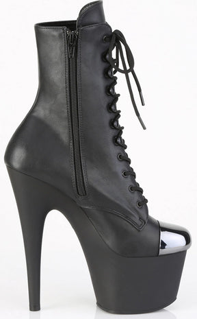 ADORE-1020ESC Black Steel Capped Ankle Boots