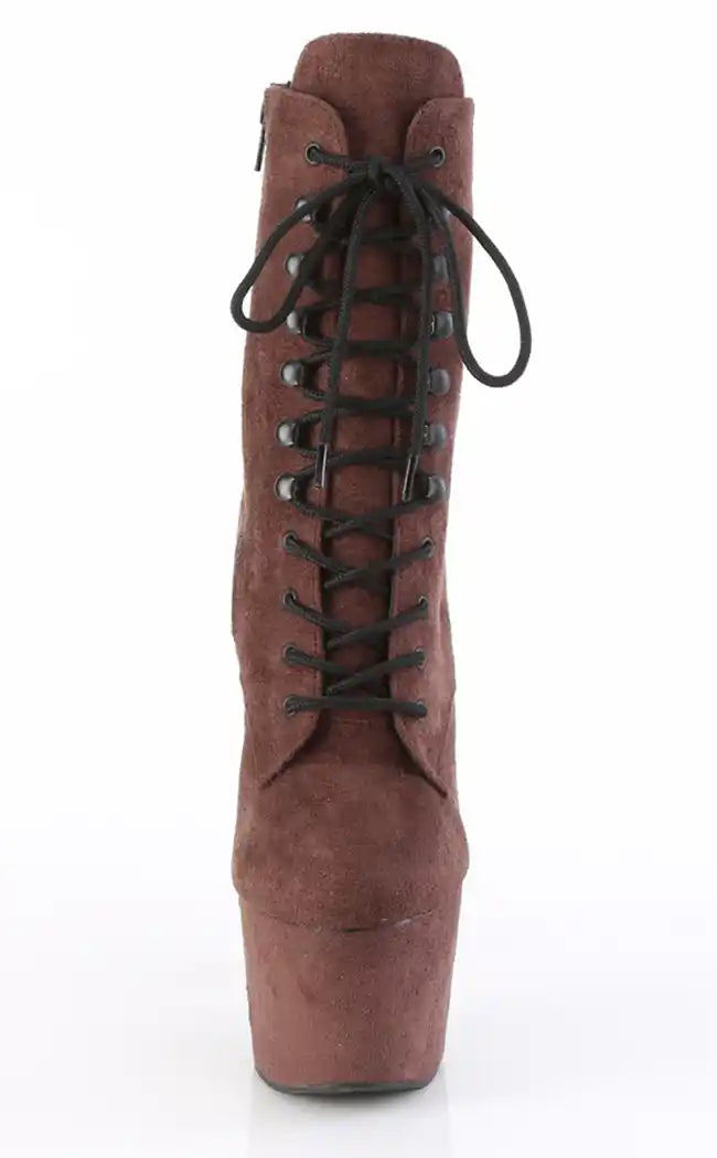 ADORE-1020FS Mocha Faux Suede Boots-Pleaser-Tragic Beautiful