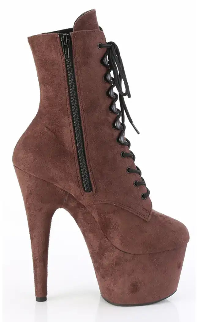 ADORE-1020FS Mocha Faux Suede Boots-Pleaser-Tragic Beautiful