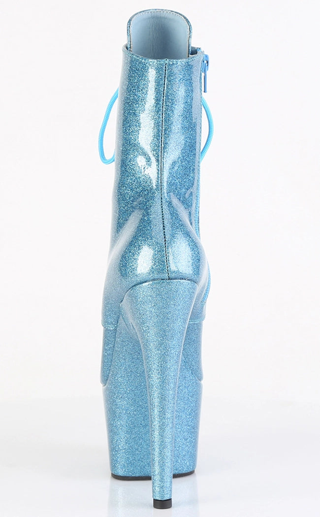 ADORE-1020GP Baby Blue Glitter Ankle Boots