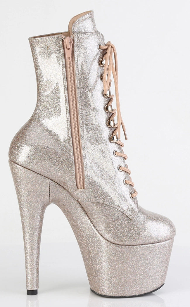 ADORE-1020GP Champagne Glitter Ankle Boots