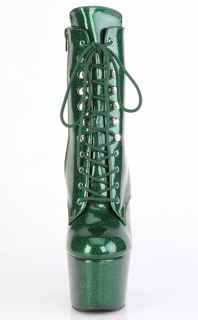 ADORE-1020GP Emerald Glitter Ankle Boots