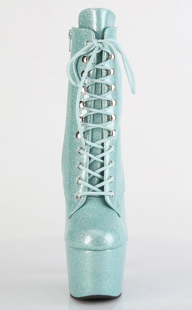 ADORE-1020GP Mint Glitter Ankle Boots