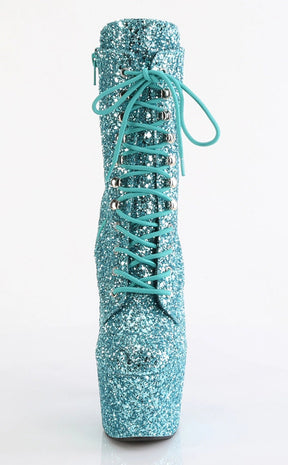ADORE-1020GWR Turquoise Glitter Ankle Boots