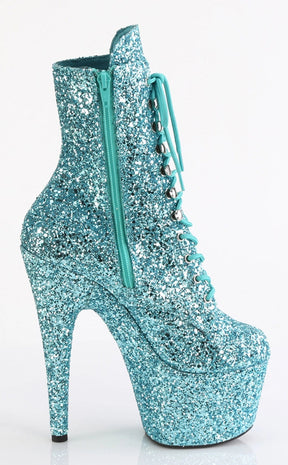ADORE-1020GWR Turquoise Glitter Ankle Boots