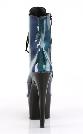 ADORE-1020SHG Purple/Green Hologram Ankle Boots-Pleaser-Tragic Beautiful