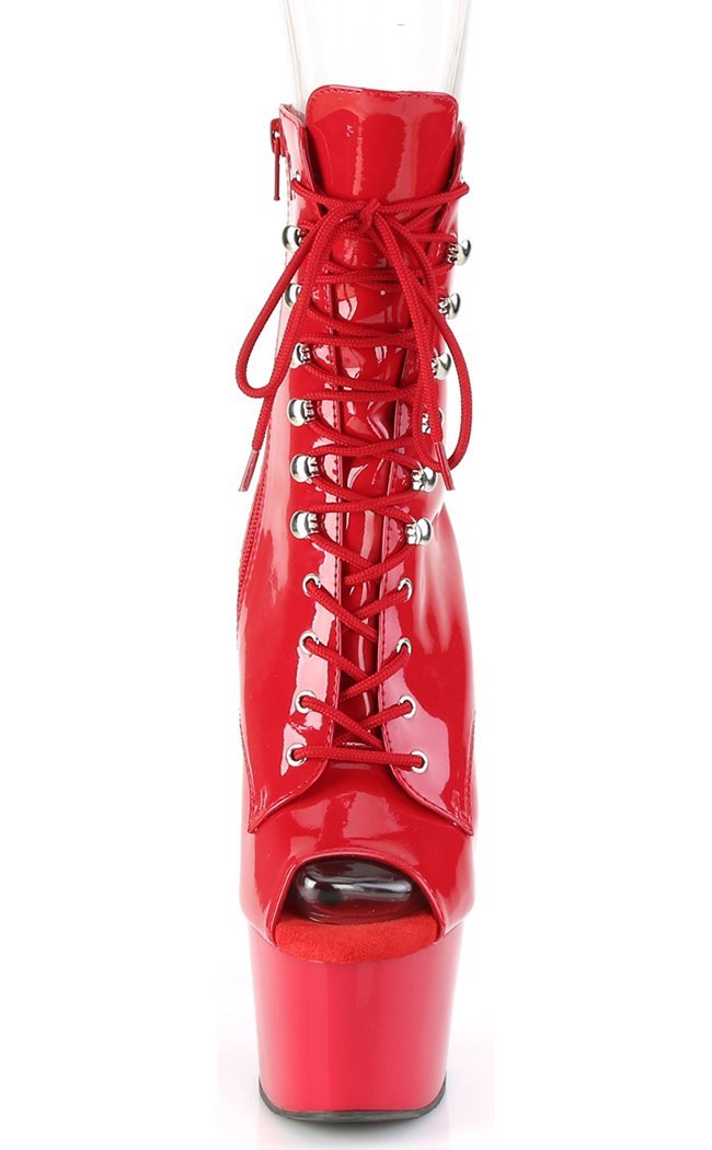 ADORE-1021 Red Pink Ankle Boots-Pleaser-Tragic Beautiful