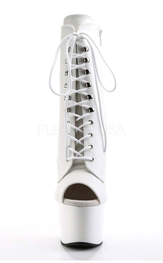 ADORE-1021 White Ankle Boots-Pleaser-Tragic Beautiful