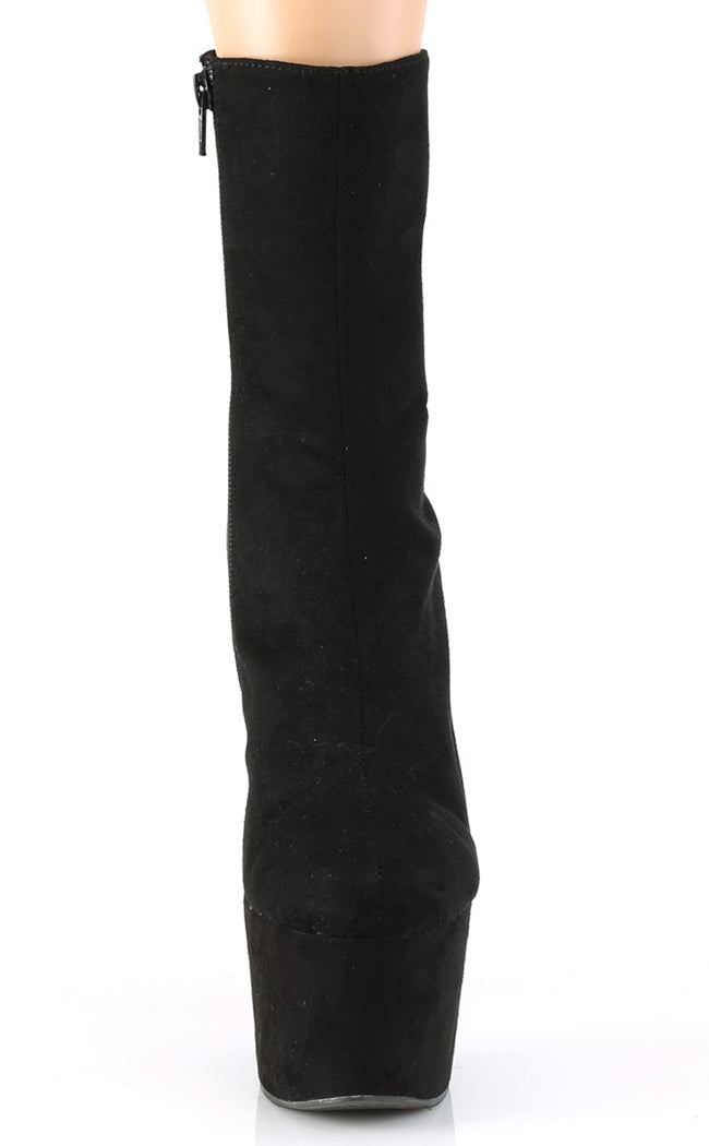 ADORE-1042 Black Faux Suede Ankle Boots-Pleaser-Tragic Beautiful