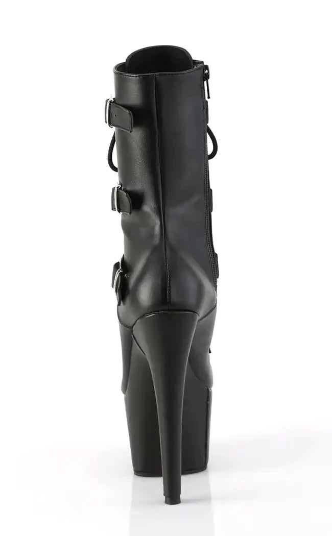 ADORE-1043 Black Faux Leather Boots-Pleaser-Tragic Beautiful