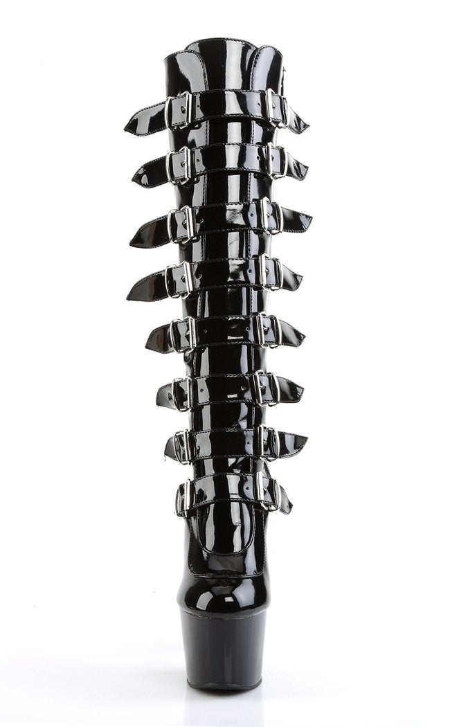 ADORE-2043 Black Knee High Boots-Pleaser-Tragic Beautiful