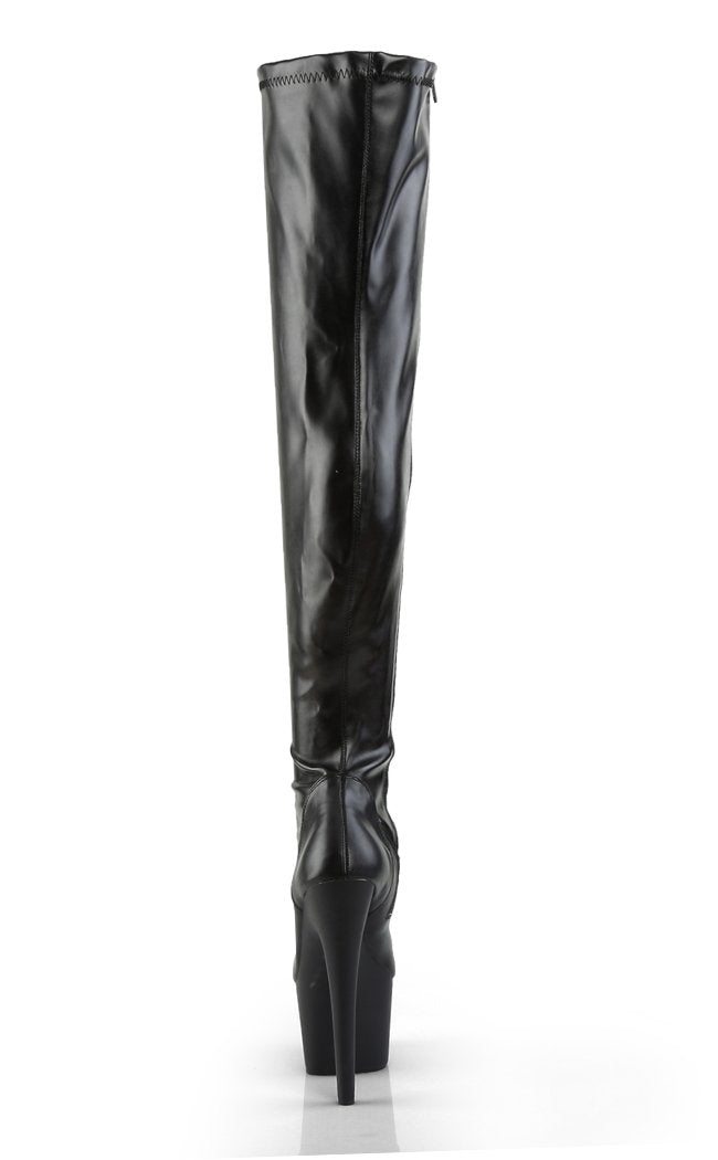 ADORE-3000 Black / Black Matte Thigh High Boots-Pleaser-Tragic Beautiful