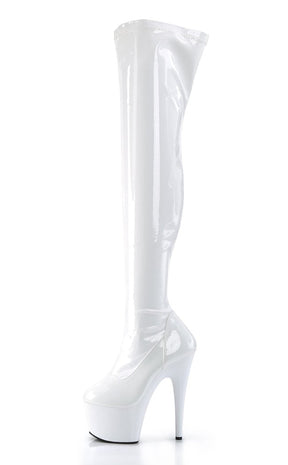 ADORE-3000 White Thigh High Boots-Pleaser-Tragic Beautiful