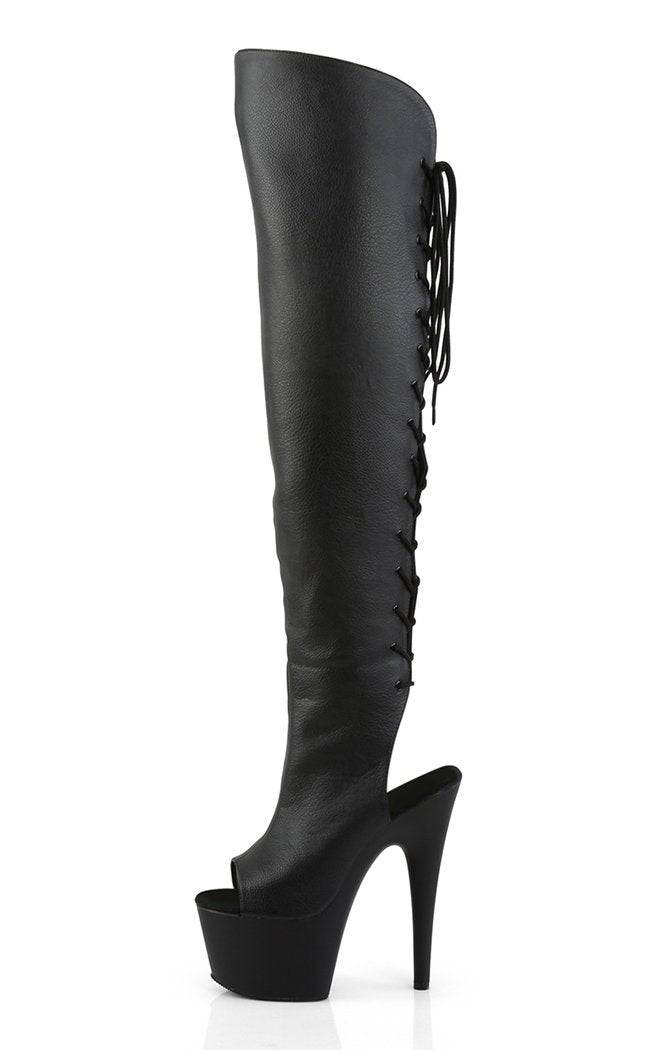 ADORE-3019 Black / Black Matte Thigh High Boots-Pleaser-Tragic Beautiful