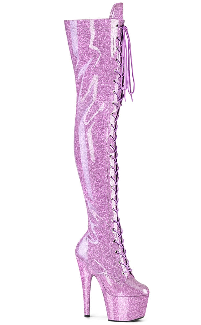 Glitterati Pink Overknee Boots Womens Boots Thigh High Pink Boots