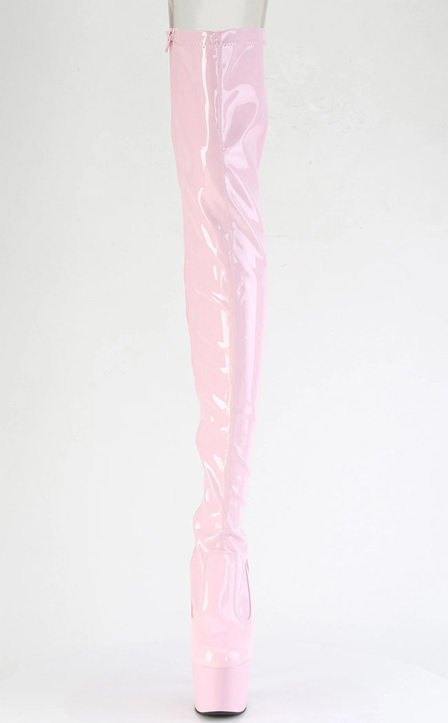 ADORE-3850 Baby Pink Patent Thigh High Boots-Pleaser-Tragic Beautiful