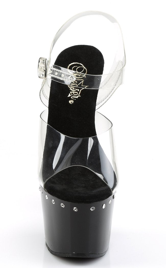 ADORE-708LS Clr/Blk Heels-Pleaser-Tragic Beautiful