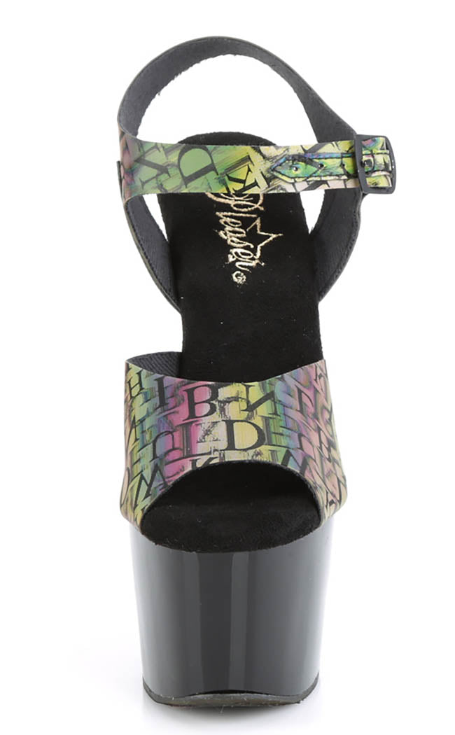 ADORE-708N-LTP Green-Purple/Black Heels-Pleaser-Tragic Beautiful