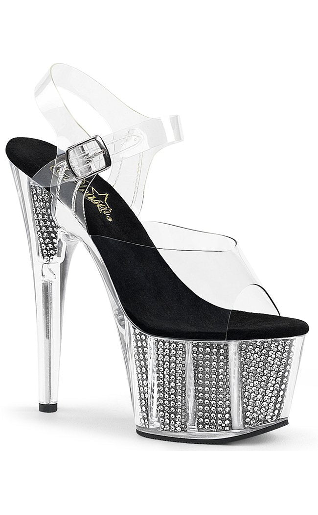 ADORE-708SRS Clr/Blk SRS Heels-Pleaser-Tragic Beautiful