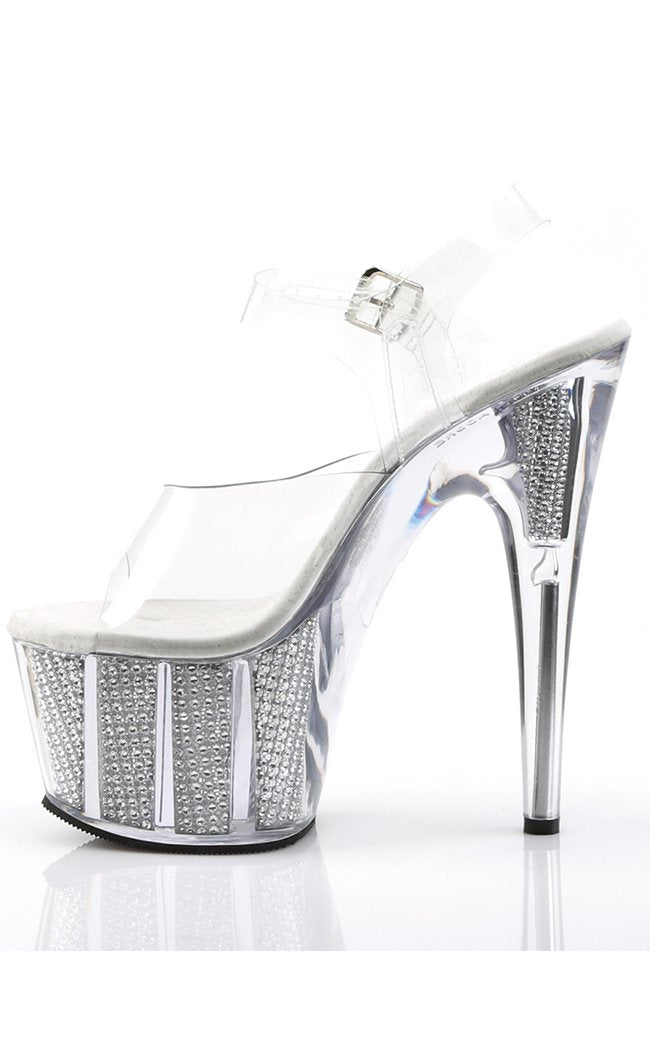 ADORE-708SRS Clr/Slv SRS Heels-Pleaser-Tragic Beautiful