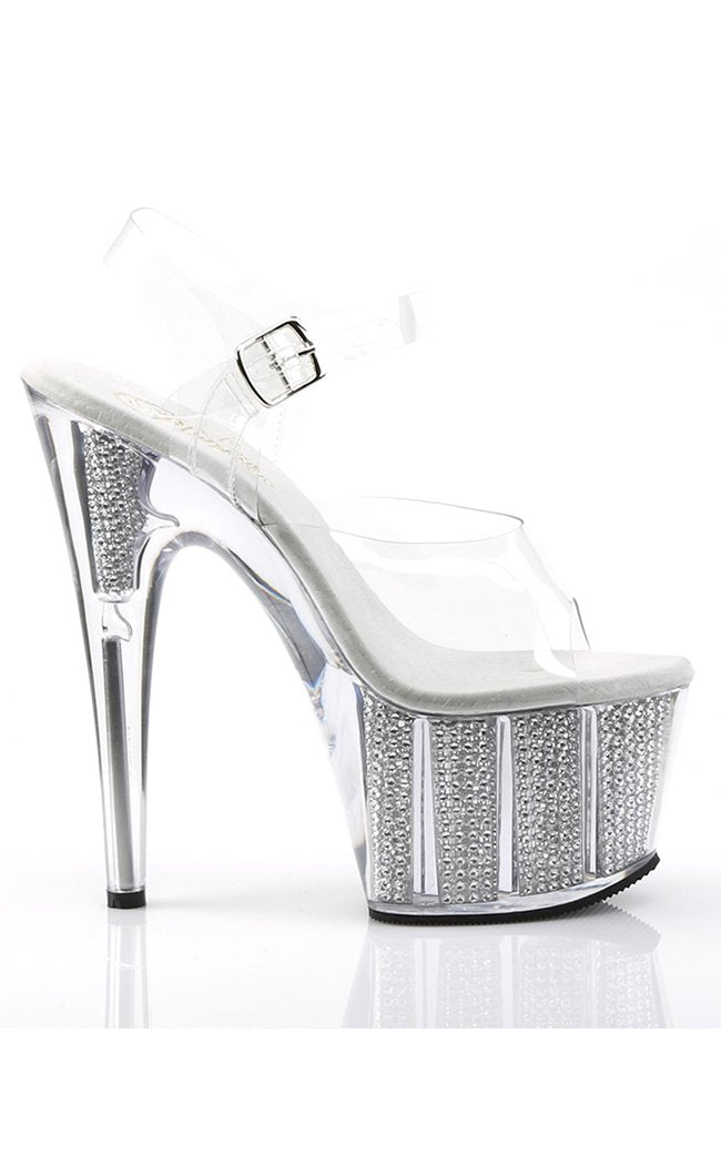 ADORE-708SRS Clr/Slv SRS Heels-Pleaser-Tragic Beautiful