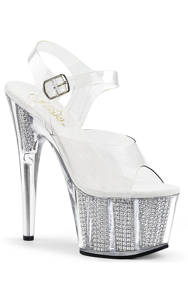 ADORE-708SRS Clr/Slv SRS Heels-Pleaser-Tragic Beautiful