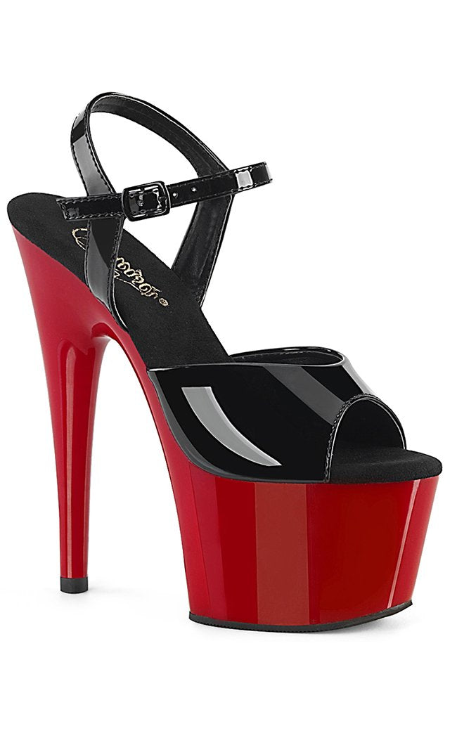 ADORE-709 Black / Red Heels-Pleaser-Tragic Beautiful