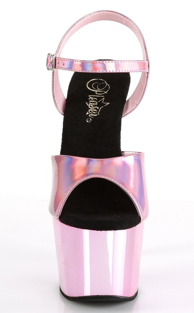 ADORE-709HGCH Baby Pink Hologram / Baby Pink Chrome Heels-Pleaser-Tragic Beautiful