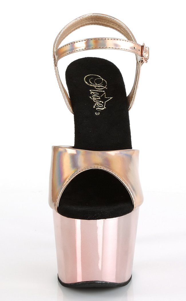 ADORE-709HGCH Rose GoldHologram / Rose Gold Chrome Heels-Pleaser-Tragic Beautiful