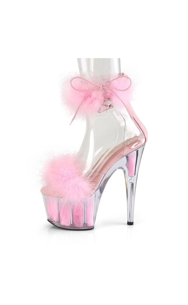 ADORE-724F Pink Fur Heels-Pleaser-Tragic Beautiful