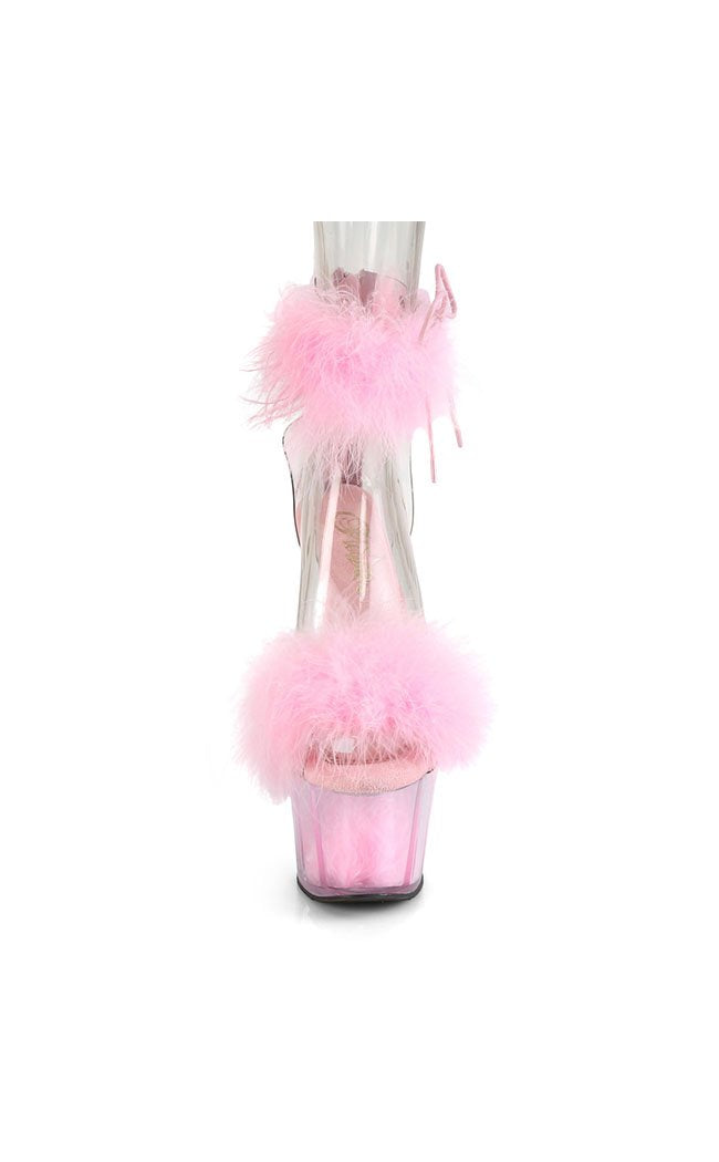 ADORE-724F Pink Fur Heels-Pleaser-Tragic Beautiful