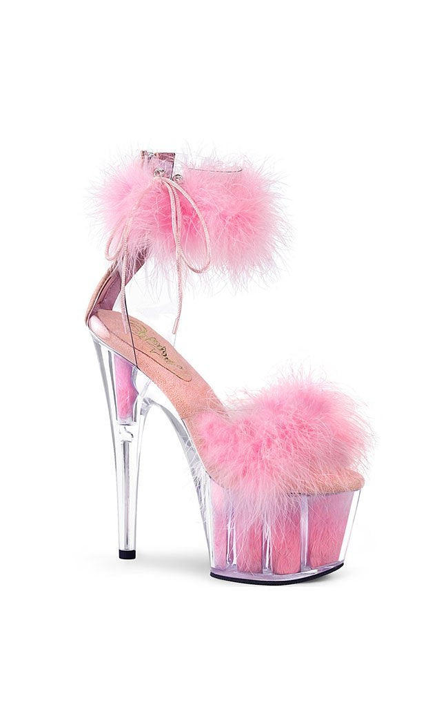 ADORE-724F Pink Fur Heels-Pleaser-Tragic Beautiful