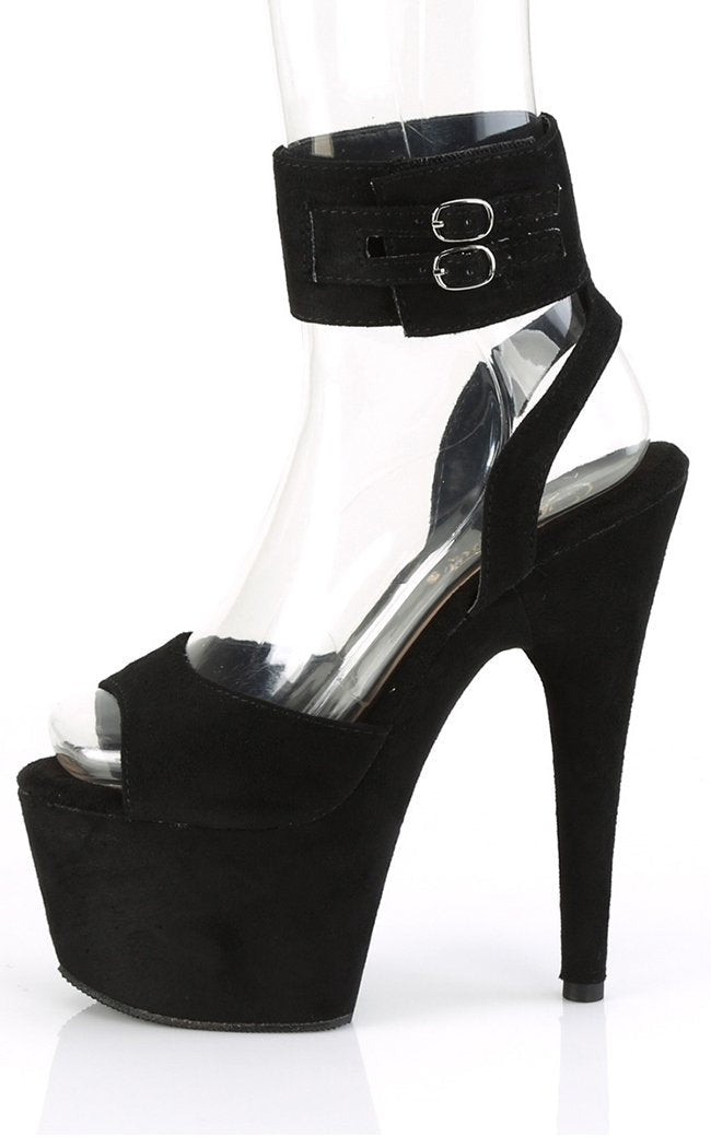 ADORE-791FS Black Faux Suede Heels-Pleaser-Tragic Beautiful