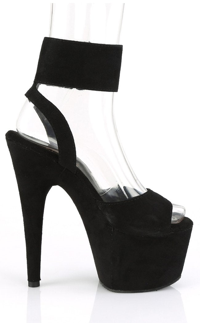 ADORE-791FS Black Faux Suede Heels-Pleaser-Tragic Beautiful