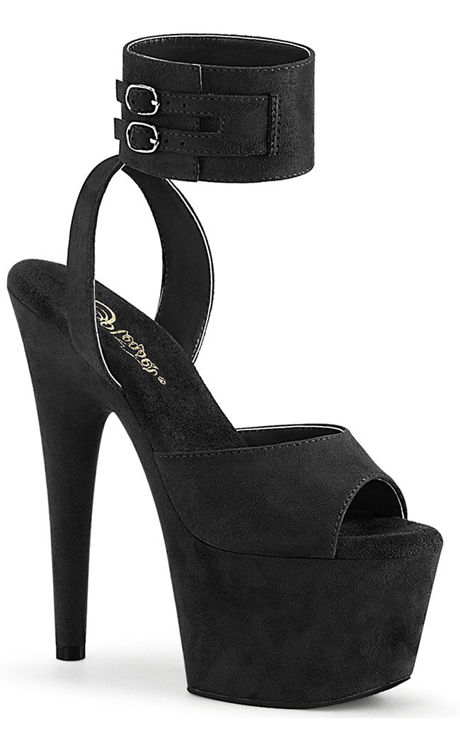 ADORE-791FS Black Faux Suede Heels-Pleaser-Tragic Beautiful