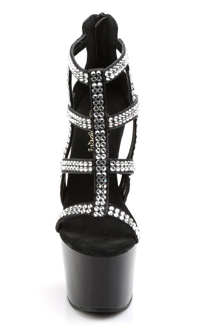 ADORE-798 Black Faux Leather Heels-Pleaser-Tragic Beautiful