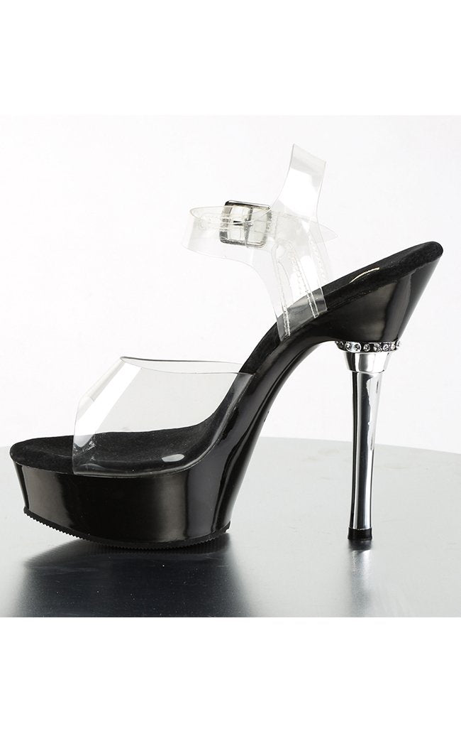 ALLURE-608 Clr/Blk Heels-Pleaser-Tragic Beautiful