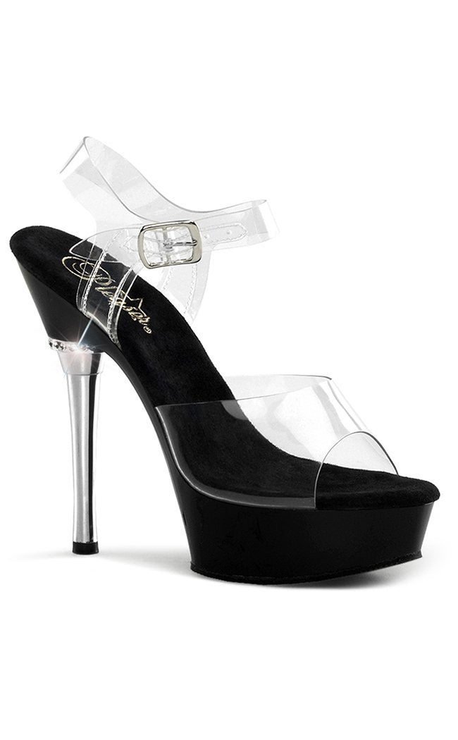 ALLURE-608 Clr/Blk Heels-Pleaser-Tragic Beautiful