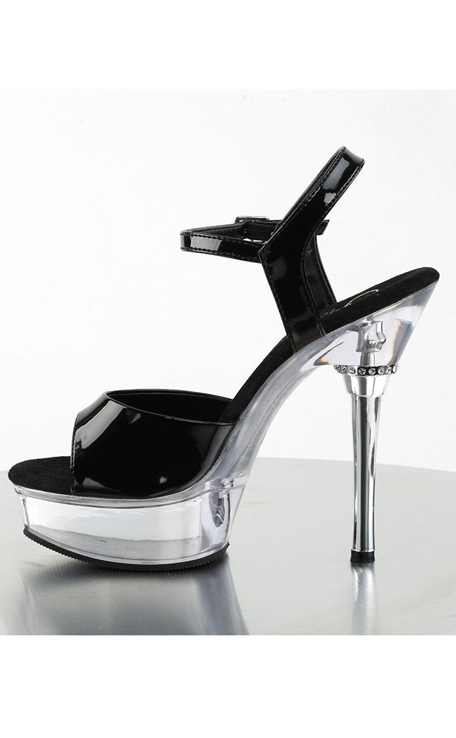 ALLURE-609 Blk Patent & Clear Heels-Pleaser-Tragic Beautiful