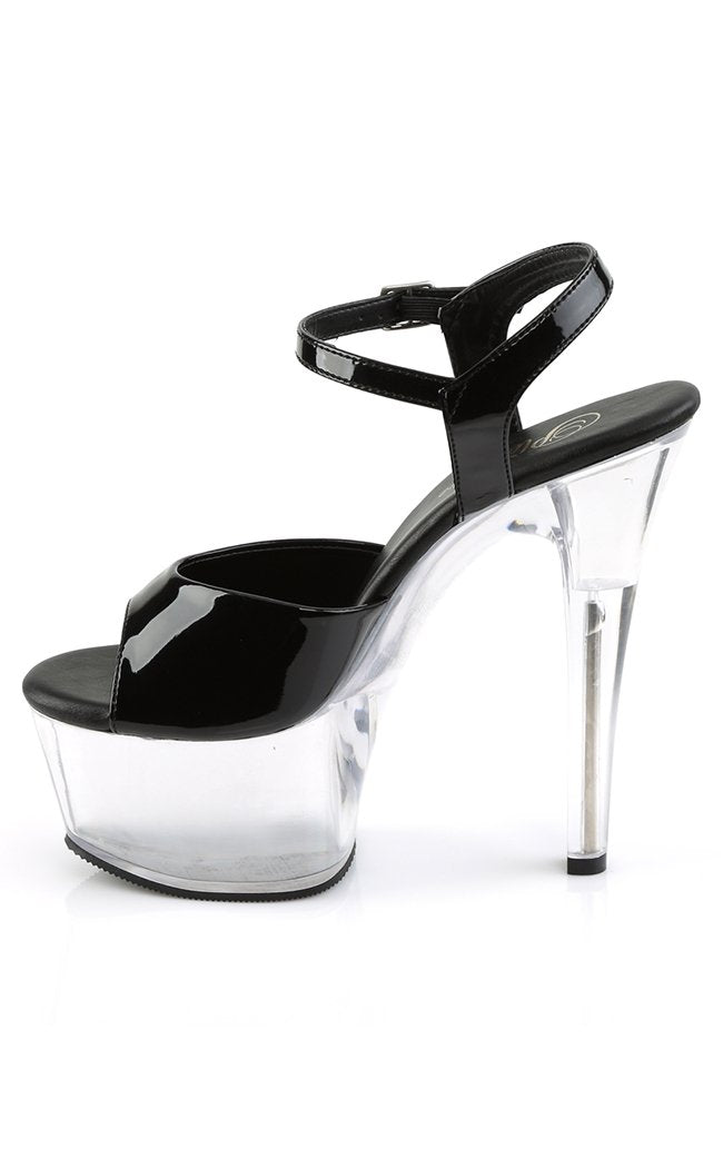 ASPIRE-609 Blk Pat/Clr Heels-Pleaser-Tragic Beautiful