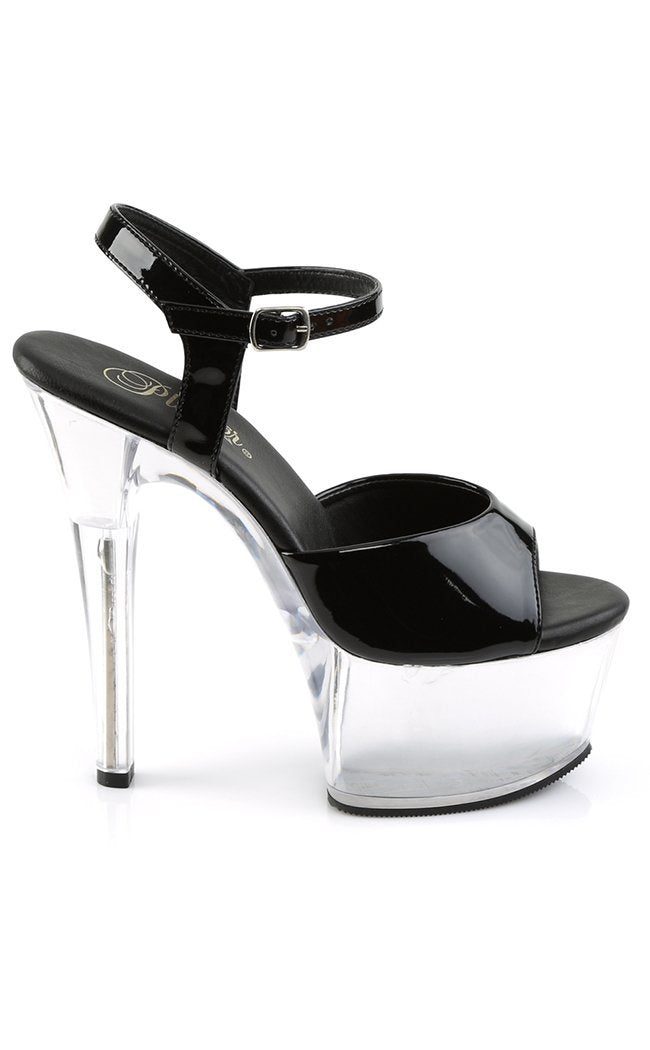 ASPIRE-609 Blk Pat/Clr Heels-Pleaser-Tragic Beautiful